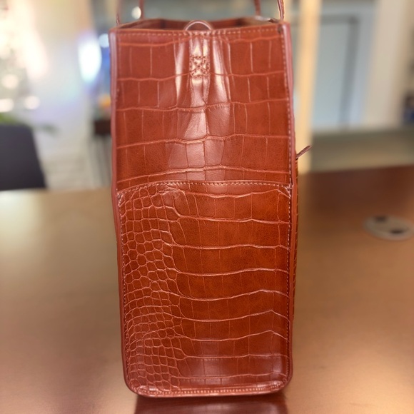 BEIS Large Work Tote | Maple Croc-Embossed - Picture 5 of 13